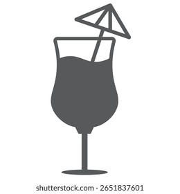 Water glass icon vector set in blue and back flat outline. Tall milk drink glass line pictogram. Stock vector