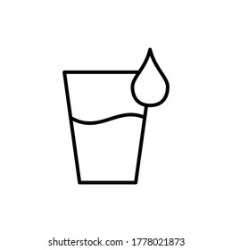 water glass icon vector sign