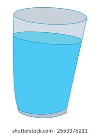 Water glass isolated on white background