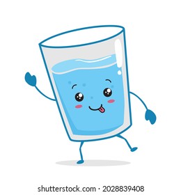 Water Glass Kawaii Cartoon Mascot Illustrations Stock Vector (Royalty ...