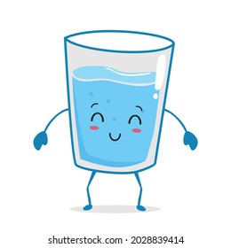 Water Glass Kawaii Cartoon Mascot Illustrations
