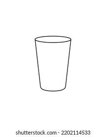 Water Glass line art vector icon isolated on a white background. coloring Page Isolated for Kids. for home decor such as posters, wall art, tote bag, t-shirt print.