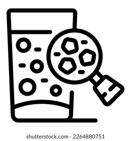 Water glass microplastics pollution icon outline vector. Garbage plastic. Sea recycle
