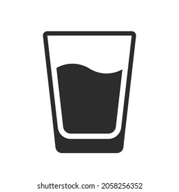 Water glass pictogram. Beverage vector icon.