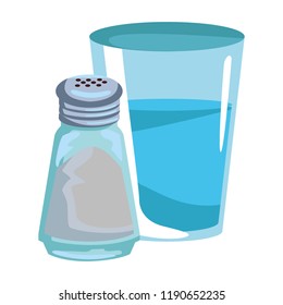Water glass and salt shaker