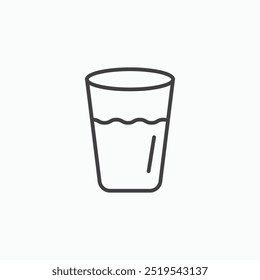 Water glass thin liner icon isolated