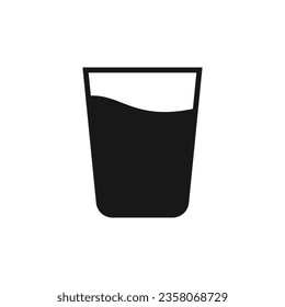 Water glass vector icon. Drink glass flat pictogram.
