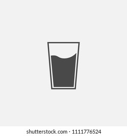 Water glass vector icon hydro hydrating H2O icon