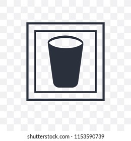 Water glass vector icon isolated on transparent background, Water glass logo concept