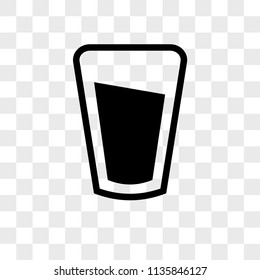 Water glass vector icon on transparent background, Water glass icon