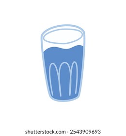 Aislamiento de Vector de vidrio de agua. Ilustración en un estilo plano de moda.