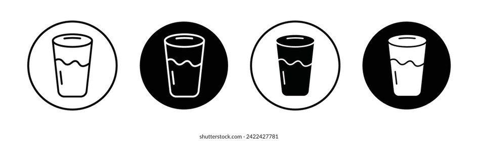 Water Glass Vector Line Icon Illustration.