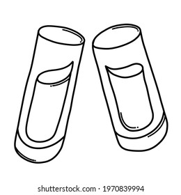 Water glasses Doodle vector icon. Drawing sketch illustration hand drawn cartoon line.