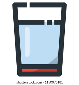 Water Glasses Vector Filled Line Icon 32x32 Pixel Perfect. Editable 2 Pixel Stroke Weight. Colorful Medical Health Icon for Website Mobile App Presentation