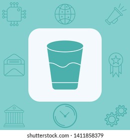 Water glasses vector icon sign symbol