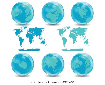 Water Globes Collection Vector isolated on white