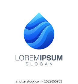 water gradient color logo design