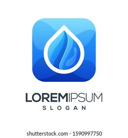 water gradient color logo design