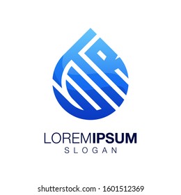water gradient color logo design