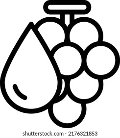 Water or grape juice icon symbolized by the image of grapes and water drops.