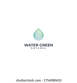 water green logo, natural logo, enviroment logo concept