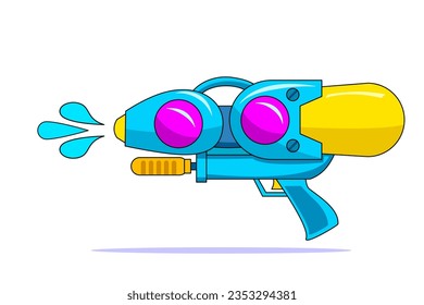 Wasserstrahler-Wassersoaker-Pumpe mit blaugelbem violettem Hintergrund einzeln 