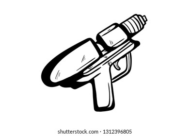 water gun doodle icon vector 