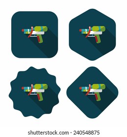 Water Gun flat icon with long shadow,eps10