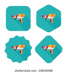 Water Gun flat icon with long shadow,eps10