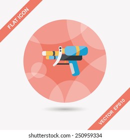 Water Gun flat icon with long shadow,eps10