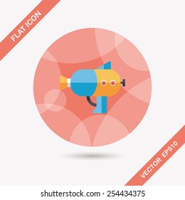 Water Gun flat icon with long shadow
