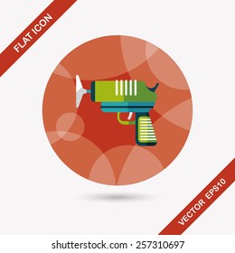 Water Gun flat icon with long shadow
