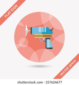 Water Gun flat icon with long shadow