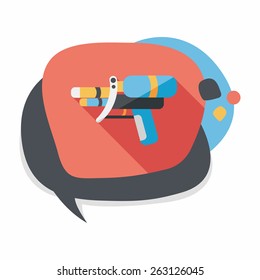 Water Gun flat icon with long shadow,eps10
