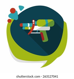 Water Gun flat icon with long shadow,eps10