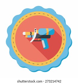 Water Gun flat icon with long shadow,eps10