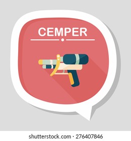 Water Gun flat icon with long shadow,eps10