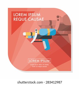 Water Gun flat icon with long shadow,eps10