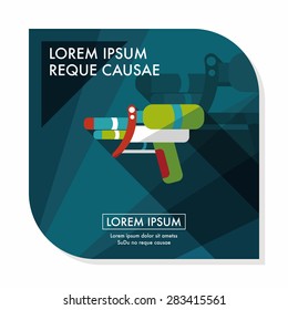 Water Gun flat icon with long shadow,eps10