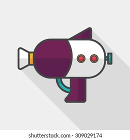 Water Gun flat icon with long shadow