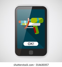 Water Gun flat icon with long shadow,eps10