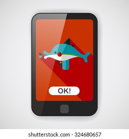 Water Gun flat icon with long shadow