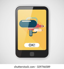 Water Gun flat icon with long shadow