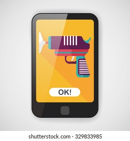 Water Gun flat icon with long shadow