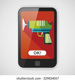 Water Gun flat icon with long shadow