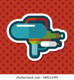 Water Gun flat icon with long shadow