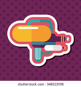 Water Gun flat icon with long shadow