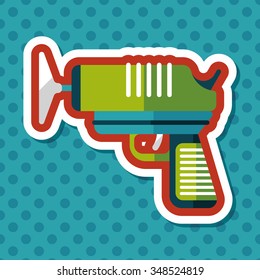 Water Gun flat icon with long shadow