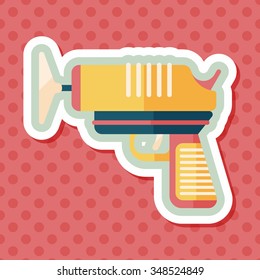 Water Gun flat icon with long shadow