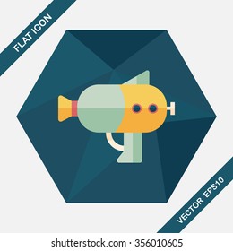 Water Gun flat icon with long shadow